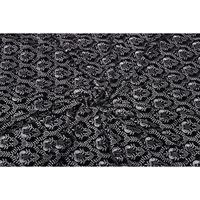 Tissu brodé Triloki en velours noir à motif abstrait, poids moyen, 44 pouces de large, pour la confection de robes de mariée TFAB18-063