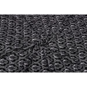 Triloki Black Velvet Abstract Pattern Medium <b>Weight</b> Embroidery <b>Fabric</b> 44 Inches Wide Yard for Wedding Dress Crafting TFAB18-063 - Product Image 1