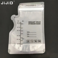 Sac de conservation du lait maternel JIJID autoportant et étanche, capacité 8oz / 250ml, pochette refermable avec fermeture éclair