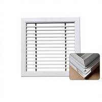 Grille d'aération murale carrée en alliage d'aluminium moderne pour système de climatisation - Diffuseur à lamelles fixes