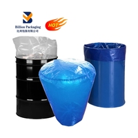 Sacs cylindriques en PE imperméables pour produits chimiques, doublures de fûts épaissies, anti-déchirure, bleus, thermosoudés, pour huiles et lubrifiants, vente en gros