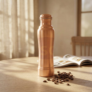 <b>Plain</b> Copper Classic Design Reusable Eco-Friendly Leakproof Secure Cap Portable <b>Water</b> <b>Bottle</b> for Outdoor Home Gym Office Travel - Product Image 2
