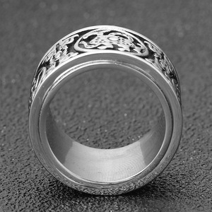Anillo de Acero Inoxidable de 16 mm, Giratorio, con Diseño del Zodiaco Animal, Patrón de Dragón y Perla, Joyería de Moda, Regalo - Product Image 4