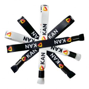 Factory Custom Promotional Gifts Woven Polyester <b>Ribbon</b> Festival Printing Wristband With Teeth Slide Lock - Product Image 1