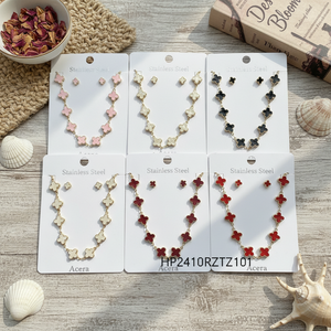 Elegante Set di alta gioielleria bohémien da donna in rame placcato oro accessori completi abbinati - Product Image 3