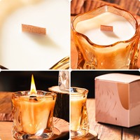 Holzige Noten Agarholz Meditations-Klangschale Heilende Aromatherapie Stimmungsaufhellende Sojawachs-Duftkerze in Glasform