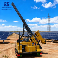 Pileur hydraulique intelligent de type chenillé avec moteur Yanmar, engrenage haute efficacité pour centrales solaires, pileurs de poteaux pour le désert