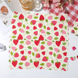 20pcs Themeforest Plantes Artificielles Jetables Impression <span class=keywords><strong>Fraise</strong></span> pour Décorations de Fête Serviettes pour Enfants - Product Image 3