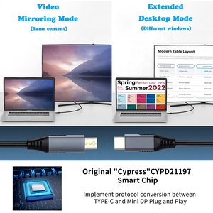 Xput <span class=keywords><strong>USB</strong></span> <span class=keywords><strong>C</strong></span> Mini <span class=keywords><strong>Display</strong></span> <span class=keywords><strong>Port</strong></span> <span class=keywords><strong>Kabel</strong></span> Thunderbolt 3 Cable Gris a Mini-DP Mini DP-4K 60Hz - Product Image 5