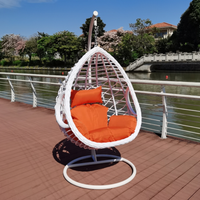 Chaise balançoire de patio intérieure et extérieure en rotin suspendu chaise œuf balançoire avec support meubles de jardin