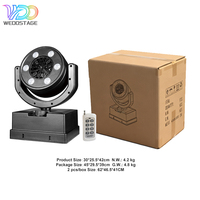 WEDOSTAGE Dj DMX512 Máquina de Burbujas con Cabeza Móvil LED RGBY de 90W con Batería para Escenarios, Fiestas, Bodas y KTV