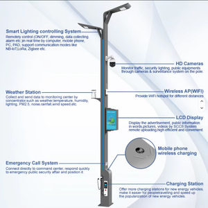 IoT Smart Street <b>Light</b> 5G Smart <b>Pole</b> With LED Display Screen PM2.5 Monitor Multi-functional City Lighting SML-2 IOT City Smart S - Product Image 1