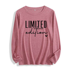 Camiseta de Manga Larga para Mujer, Tela Suave con Gráfico Tipográfico de Edición Limitada, Multicolor - Product Image 4