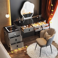 2025 nouvelle coiffeuse rose de luxe léger tiroirs de rangement intelligents Table de maquillage intégrée haut de gamme moderne Simple pour les filles en bois