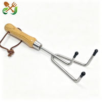 Coffret Cadeau Floral Vintage 3 Pièces : Outils de Jardin en Acier Inoxydable (Truelle, Cultivateur, Fourche) avec Manche en Bois – Idéal pour Jardiniers