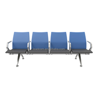 Banc d'attente moderne LEADCOM LS-535Y à 4 places avec rembourrage en PU pour aéroports et hôpitaux, sièges en rangée pour terminaux