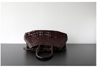 Sacs en cuir tressé véritable en cuir de vachette tanné de luxe, grande capacité, sacs pour femmes doux et tissés à la main avec du coton
