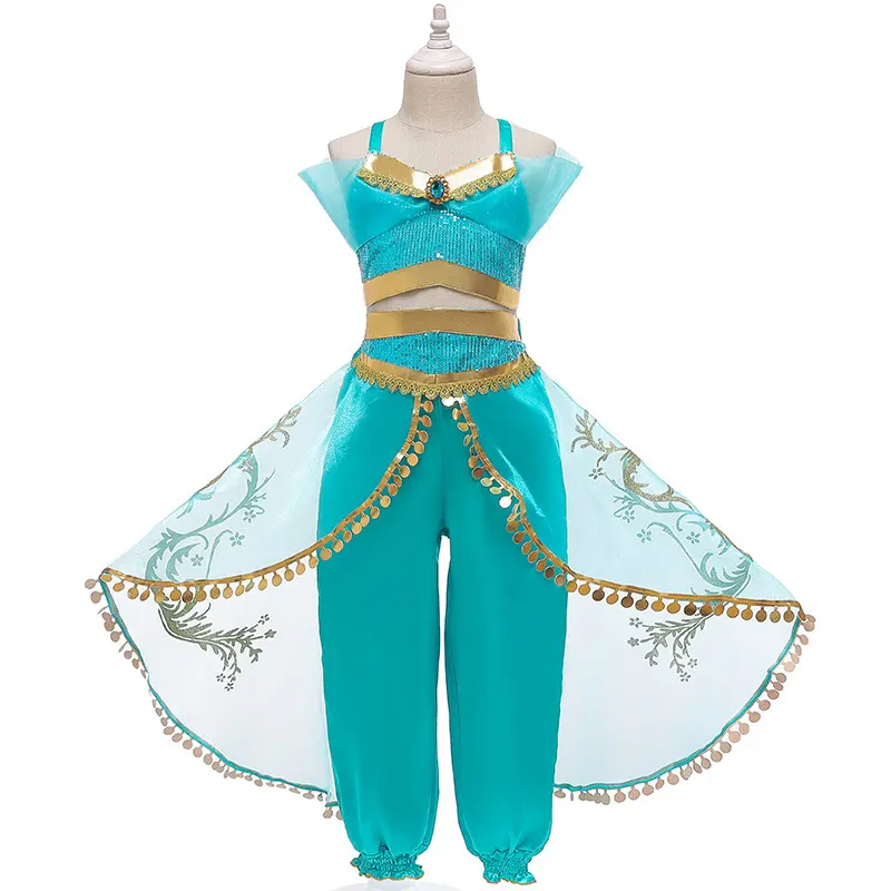 Popular Halloween Jasmine Princess Party Costume Cosplay Princess Fancy Dress Collection For Kids