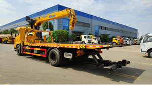 รถยกพ่วงแบบพื้นเรียบ Dongfeng Kinland 245 แรงม้า 10 ตัน พร้อมเครนยืดหดได้ 4 ท่อน 8 ตัน สำหรับกู้ภัยบนท้องถนน 1 คัน ลากได้ 2 คัน - Product Image 6