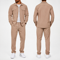 Ensemble chemise et pantalon texturés 2 pièces pour homme, manches longues, boutonnage décontracté, multicolore, fabrication ODM, vente en gros