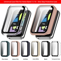 BEEFLYPOWER Cadre PC avec film en verre trempé intégré, anti-rayures, coque de protection tout-en-un pour Honor Band 11 11Pro 10