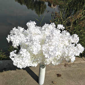 Flores artificiales de decoración al por mayor ramas de flor de cerezo de seda blanca flor de cerezo colgante artificial - Product Image 5
