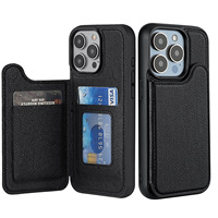 Nouveau étui porte-carte portefeuille en cuir antichoc à la mode pour iPhone 14 Pro Max élégant coque de couverture de téléphone portable boîtier Fundas