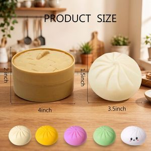Popular Anti-Stress Stretchy Stuffed Steamed Dumplings Toy Small Steamed Bun <b>Squishy</b> Mochi Kit for Kids Stress Release Toy - Product Image 3