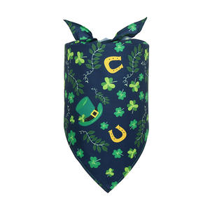 Vendita all'ingrosso all'ingrosso di St. patrick's Day bavaglini per animali domestici 100% in poliestere accessori per le vacanze all'aperto bandane per cani - Product Image 3