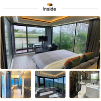 Maison conteneur moderne avec salle de bain et cuisine, maisons modulaires de luxe prêtes à être expédiées, maison capsule avec panneau solaire