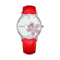 Pabrik grosir jam tangan wanita bunga desain Multi Warna Quartz wanita elegan jam tangan cantik