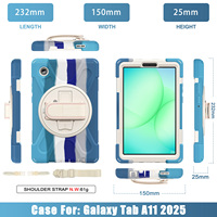 Housse pour enfants pour tablette Samsung Galaxy Tab A11 8,7 pouces 2025 avec béquille rotative à 360 degrés, résistante aux chocs et robuste