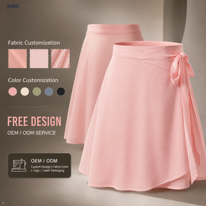 Falda mini acampanada de algodón rosa de alta calidad para mujer, con lazo lateral y cintura alta, dobladillo acampanado y cinturilla ancha, ideal para uso casual. - Product Image 1