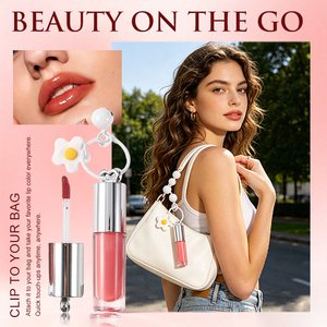 Gloss à lèvres brillant non desséchant avec tube argenté pour filles, longue tenue, haute pigmentation, <span class=keywords><strong>vitamine</strong></span> E - Product Image 4
