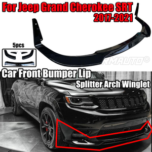 5 Piezas para Jeep Grand Cherokee SRT 2017-2021, Alerón Delantero para Parachoques, Estilo Fibra de Carbono, Negro Brillante Mate - Product Image 1