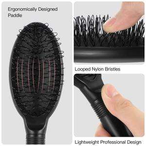 Professionnel <span class=keywords><strong>Boucle</strong></span> Perruque Brosse Extension De Cheveux Brosse Démêlant Brosse pour Remy Cheveux Humains et Synthétiques <span class=keywords><strong>Peigne</strong></span> À Cheveux Noirs - Product Image 4