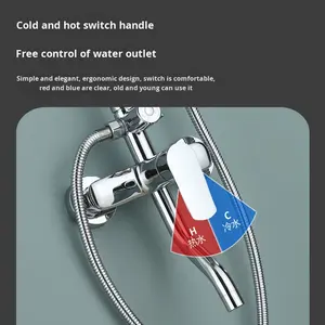 Ensemble <span class=keywords><strong>de</strong></span> <span class=keywords><strong>douche</strong></span> mural moderne et minimaliste à poignée unique <span class=keywords><strong>pour</strong></span> salle <span class=keywords><strong>de</strong></span> bain et villa - Product Image 6