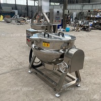 Marmite électrique multi-usages en acier inoxydable de 50L à 1000L pour confitures de fruits et sauces chili, avec agitateur et mélangeur