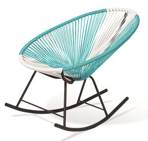 <span class=keywords><strong>Chaise</strong></span> à <span class=keywords><strong>bascule</strong></span> moderne en forme d'œuf <span class=keywords><strong>Acapulco</strong></span> Meubles en osier et résine tous temps pour l'extérieur et les repas Design coloré en bois et métal - Product Image 1