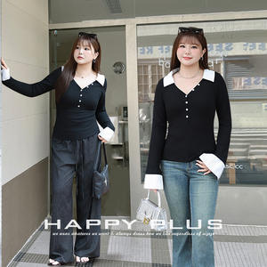 เสื้อเชิ้ตผู้หญิงแบบติดกระดุมพร้อมปกตัดสี แขนยาว ทรงพอดีตัว ใส่ได้ทุกวัน ความหนาปานกลาง - Product Image 4