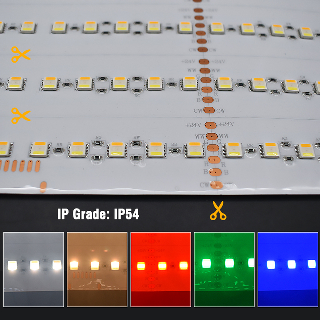 IP65 RGBCCT WS2812B LED Matrix Panel 24V 60W 5050 App Control Black PCB Light Strings Copper Body IP33 Ra90 Dimmable CE for