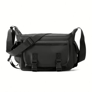 New Fashion Men's Letter Pattern High Quality Lightweight Water-Resistant PU Crossbody <b>Backpack</b> <b>Large</b> Capacity Daily Use All - Product Image 1