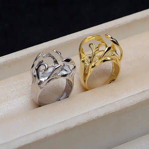 Bague artisanale DIY en argent S925 à extrémité ouverte avec petite perle baroque 11*17mm, accessoire de mode unisexe, marque Wenchi - Product Image 3