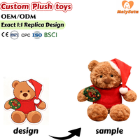 Fabricant de peluches personnalisées en forme d'ours en laine de Noël, ours en peluche de Noël pour cadeau promotionnel festif