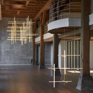 Hiện đại tuyến tính <span class=keywords><strong>LED</strong></span> trần đèn CHÙM Ý Thiết kế treo treo đèn cho khách sạn trang trí phòng ăn đèn chùm - Product Image 6