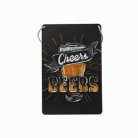 Placa Metálica Pequeña Resistente a la Intemperie, con Diseño Personalizado de Cervezas y 'Cheers', Letrero Decorativo de Metal Recubierto y Duradero con Gancho