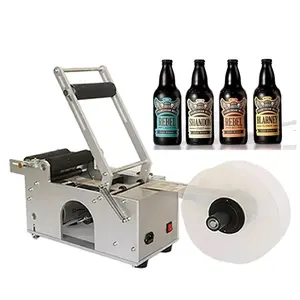 Tafelblad Semi Auto Label Applicator Ronde Fles Etiketteermachine Voor Het Vervaardigen Van Zelfklevend Etiket