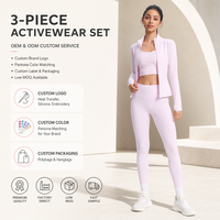 Vêtements de sport personnalisés en gros pour femmes, ensembles de vêtements de sport, veste à manches longues, leggings, vêtements de sport, ensembles de fitness, ensembles de yoga