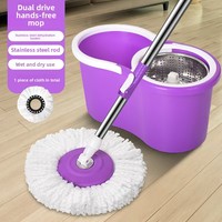 Ensemble de serpillière plate à essorage avec seau, article très vendu pour le nettoyage domestique, serpillière absorbante pour le nettoyage des sols
