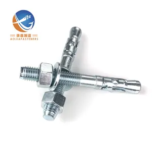 Hot selling Carbon steel ZP GI Concrete Anchor Fasteners supplier through bolts M6-M24 Concrete Wedge anchors